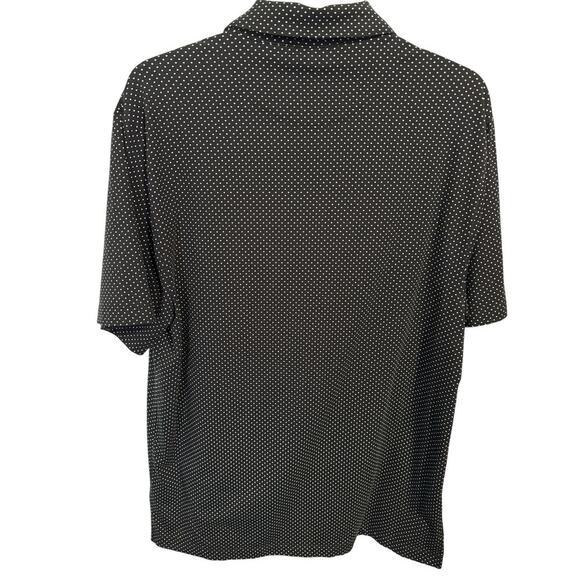 Vintage Claiborne XL Polka Dot Polo shirt 3 button front and hem slits. - Picture 6 of 10